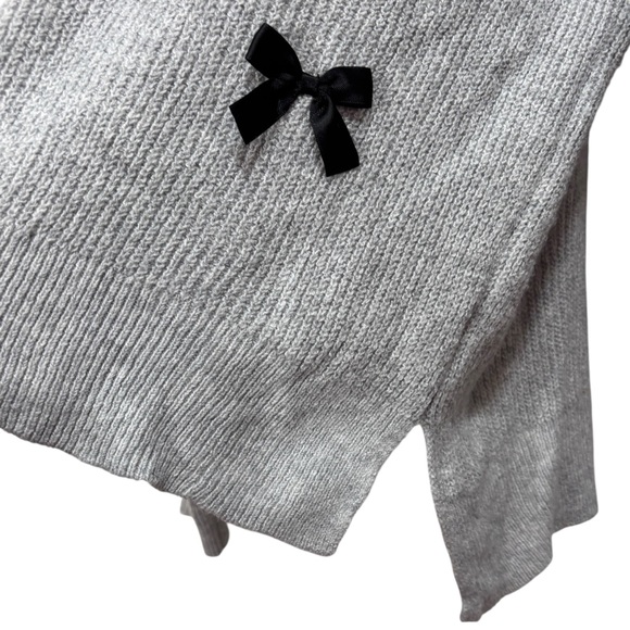 Pink Rose Gray & Black Bow Oversized sweater Size 1X Womens NWT - Picture 5 of 10